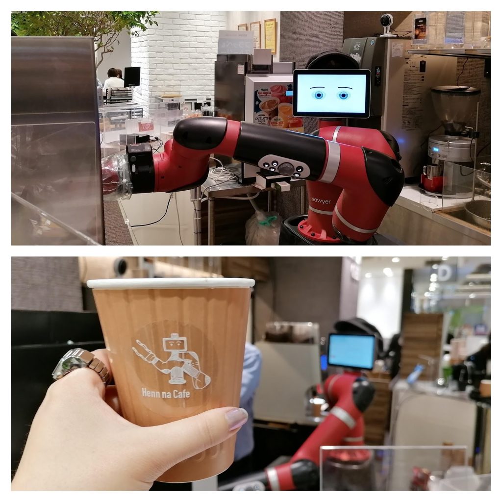 Sawyer the robot at Hen na Cafe