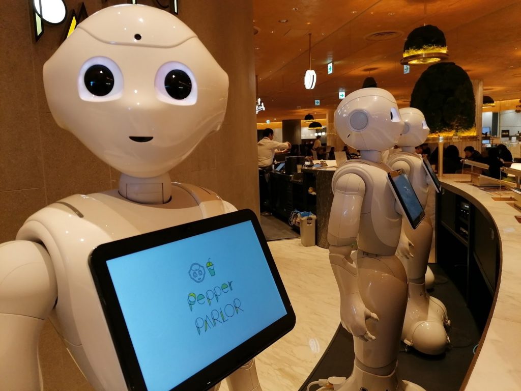 Pepper restaurant robot hosts