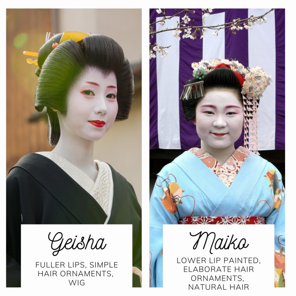 visual difference between Maiko and geisha