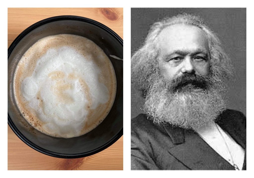 Amabie turned Karl Marx latte art